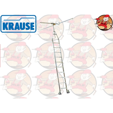 819437 KRAUSE drabina regałowa ze stopniami dwustronna dla prowadnic o przekroju okrągłym 8 stopni